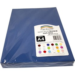Rainbow Spectrum Board A4  220gms Dark Blue 100 Sheets