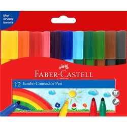 FABER-CASTELL JUMBO CONNECTOR PENS Assorted 12s