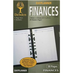 Debden Dayplanner Refill Finances 216X140Mm