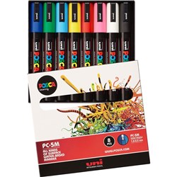 UNI-BALL POSCA PC5M8A Paint Marker Assorted Pack of 8 - PASTEL