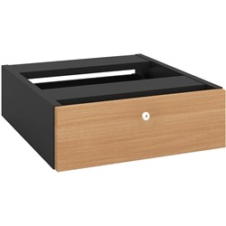 OM FIXED DRAWER PEDESTAL W464 x D400 x H145mm 1 Drawer Beech Charcoal