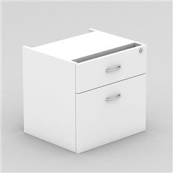 OM FIXED DRAWER PEDESTAL W464 x D400 x H450mm 1 Drawer 1 File White