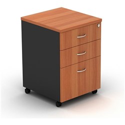 OM MOBILE PEDESTAL 1 Filing 2 Stationery Drawers Cherry Charcoal