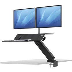 FELLOWES LOTUS RT SIT STAND Workstation Dual Monitor Black