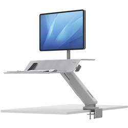 FELLOWES LOTUS RT SIT STAND Workstation Single Monitor White