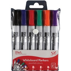 STAT WHITEBOARD MARKER BULLET 1.3mm Assorted Wallet Of 6