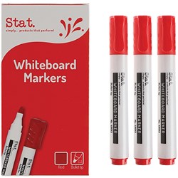 STAT WHITEBOARD MARKER BULLET 1.3mm Red