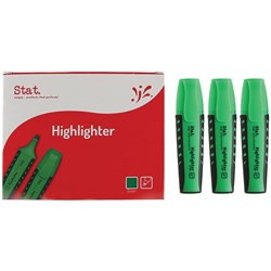 STAT HIGHLIGHTER CHISEL 2-5MM Tip Rubberised Grip Green