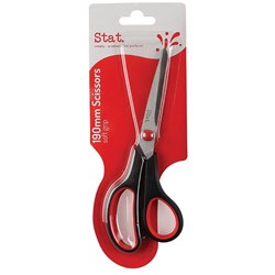 STAT SCISSORS SOFT GRIP BLACK /Red 190mm