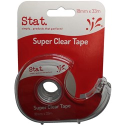 STAT TAPE DISPENSER 18mmx33m Super Clear