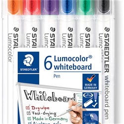 STAEDTLER LUMOCOLOR Whiteboard Pen 301 Assorted Wallet of 6