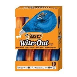 BIC WITE-OUT CORRECTION TAPE EZ Pack of 10