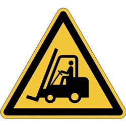 DURABLE SAFETY SIGN - CAUTION FORKLIFTS Yellow