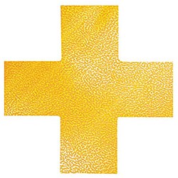 DURABLE FLOOR MARKING SHAPE - CROSS Yellow Pack of 10