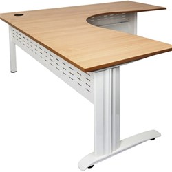 RAPID SPAN CORNER WORKSTATION W1800xW1800xD700xH730 Beech Top White Frame