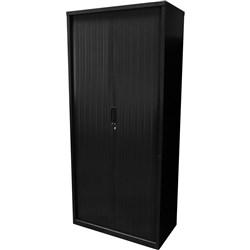 RAPIDLINE GO TAMBOUR CUPBOARD 5 SHELVES 900 W x 1981mm H x 473mm D Black