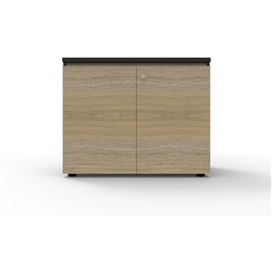 DELUXE INFINITY SWING DOOR CUPBOARD 900Wx600Dx730mmH Natural Oak with Black