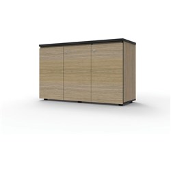DELUXE INFINITY SWING DOOR CUPBOARD 1500Wx450Dx730mmH Natural Oak with Black