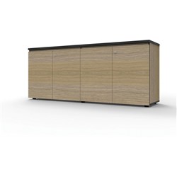 DELUXE INFINITY SWING DOOR CUPBOARD 1800Wx450Dx730mmH Natural Oak with Black