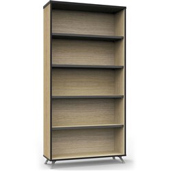 RADID INFINITY BOOKCASE 900Wx315Dx1800mmH Natural Oak with Black