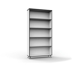 RADID INFINITY BOOKCASE 900Wx315Dx1800mmH Natural White with Black