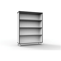 RADID INFINITY BOOKCASE 900Wx315Dx1200mmH Natural White with Black