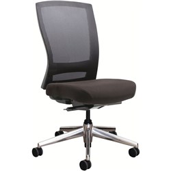 BURO MENTOR CHAIR NO ARMS ALUMINIUM BASE BLACK