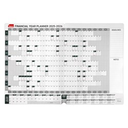 Sasco Financial Year Wall Planner 870x610mm Grey