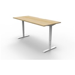 Boost Electric Height Adjustable Desk 1200Wx750D Oak Top White Frame