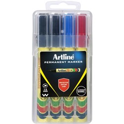 Artline 70 Permanent Markers Bullet Hard Case Assorted Pack Of 4