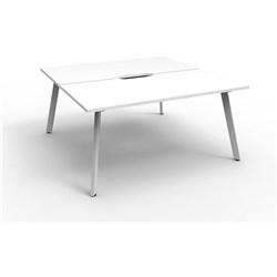 Eternity Workstation 2 Person No Screen 1500Wx750D White Top White Double Frame