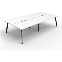 Eternity Workstation 4 Person No Screen 1500Wx750D White Top Black Double Frame