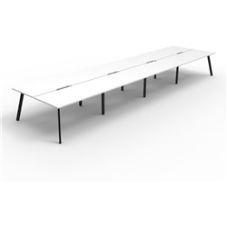 Eternity Workstation 8 Person No Screen 1500Wx750D White Top Black Double Frame