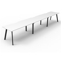 Eternity Workstation 3 Person No Screen 1500Wx750D White Top Black Single Frame