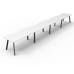 Eternity Workstation 4 Person No Screen 1200Wx750D White Top Black Single Frame