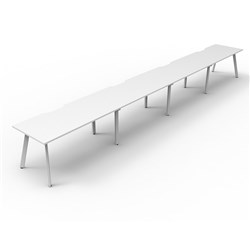 Eternity Workstation 4 Person No Screen 1500Wx750D White Top White Single Frame