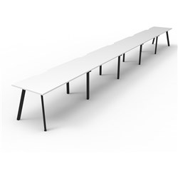 Eternity Workstation 5 Person No Screen 1200Wx750D White Top Black Single Frame