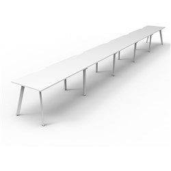 Eternity Workstation 5 Person No Screen 1200Wx750D White Top White Single Frame