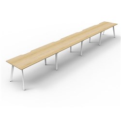 Eternity Workstation 4 Person No Screen 1800Wx750D Oak Top White Single Frame