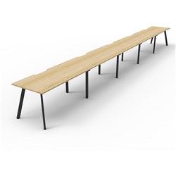 Eternity Workstation 5 Person No Screen 1800Wx750D Oak Top Black Single Frame