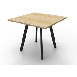 Eternity Square Meeting Table 900Wx900D Top Oak Top Black Base