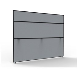 Shush 30 Desk Divider Screens 1500Hx1800W Black Frame Grey Pinnable Fabric