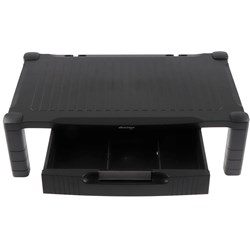 Office Choice Extra Wide Monitor Stand with drawer 560Wx336Dx103-163mmH Black