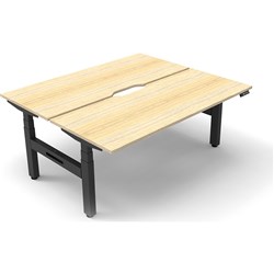 Rapidline B+2P1875 NO/BL Boost+Back To Back Workstation Natural Oak Top Black Base