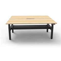 Rapidline B+2PCT1575 NO/BL Boost+Back To Back Workstation Natural Oak Top Black Base