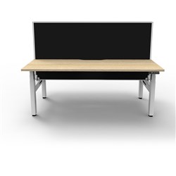 Rapidline B+2PWS1275 NO/WS Boost+Back To Back Workstation Natural Oak Top White Base