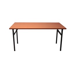 Rapidline Steel Folding Table 730Hx1800Wx750mmD Cherry Top Black Frame