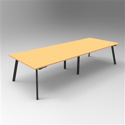 Rapidline Eternity Meeting Table 730Hx3200Wx1200mmD Beech Top Black Base