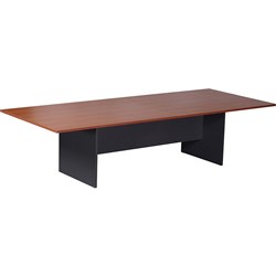 Rapidline Rectangle Boardroom Table 730Hx1200Wx3200mmD Cherry Top Ironstone Base