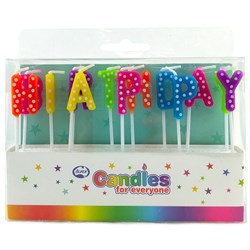 Alpen Candle Happy Birthday  Bright Polkadots